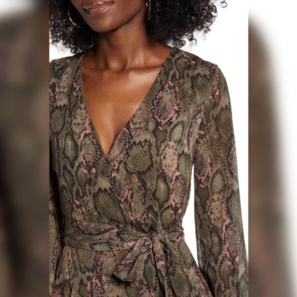Love Fire snakeskin print dress